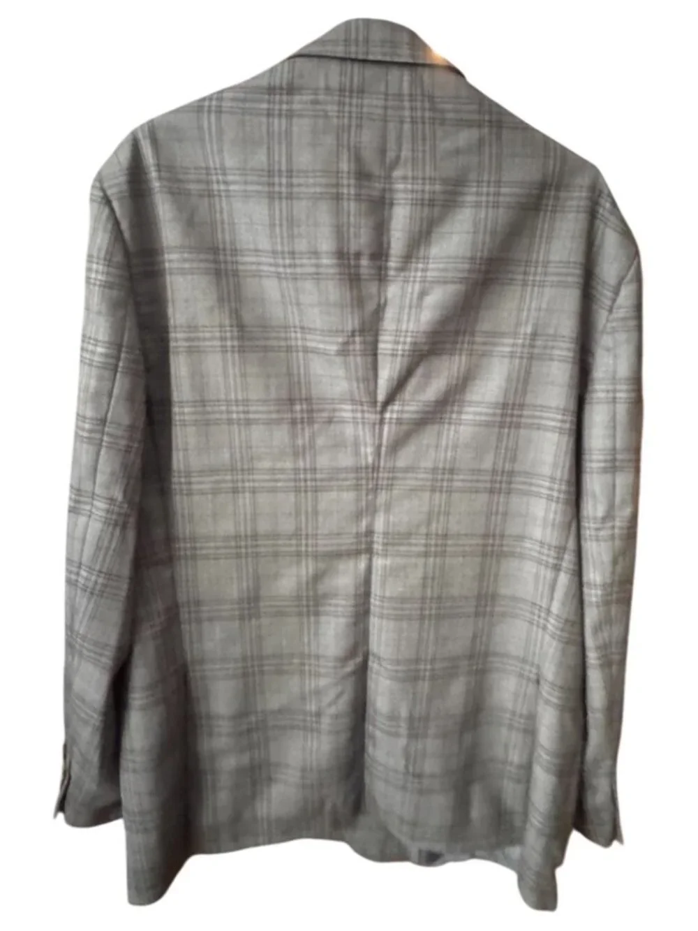 Hart Schaffner Marx New York Fit Soft 48R Gray Windowpane 100% Wool Blazer